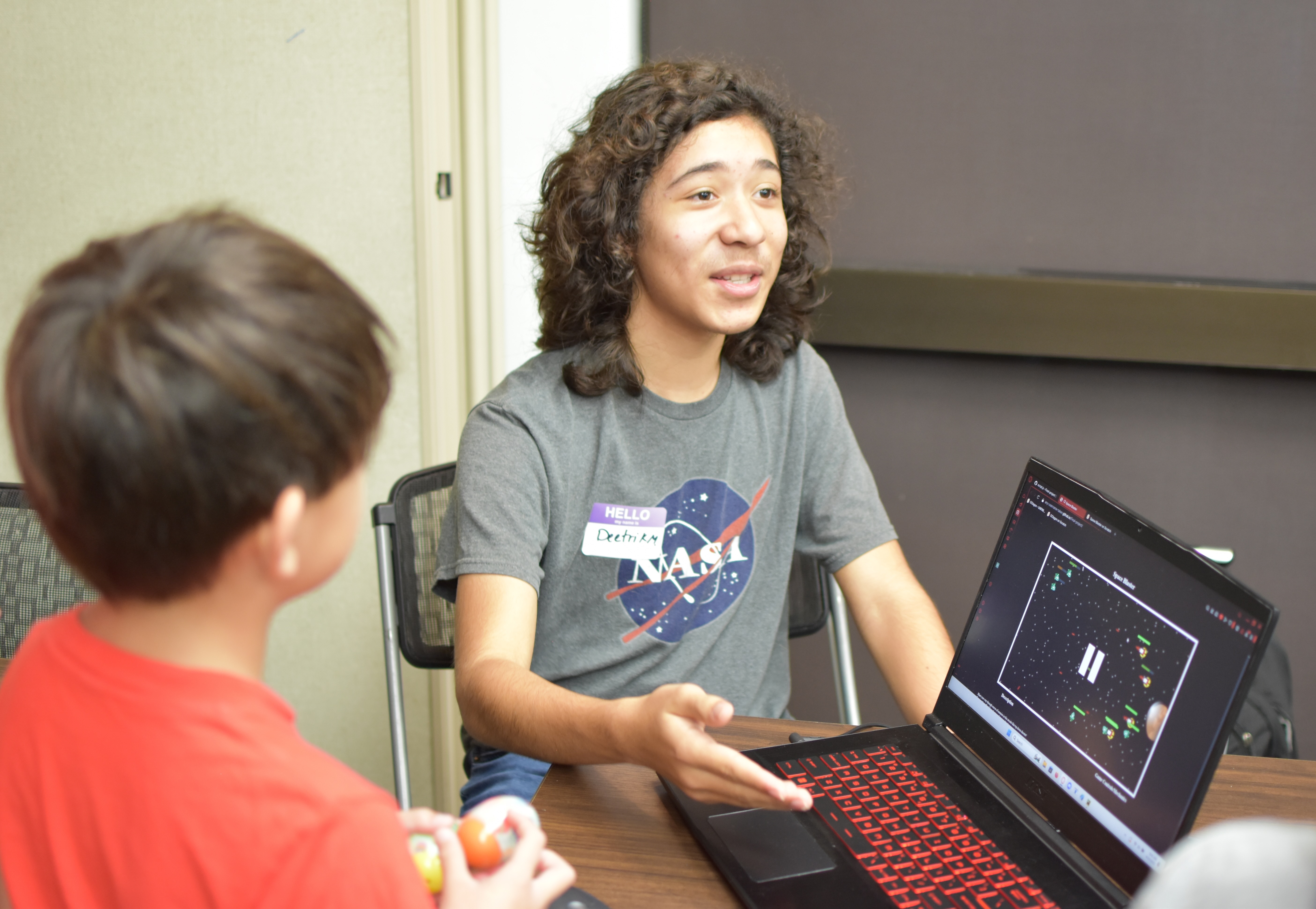 Student presenting their project